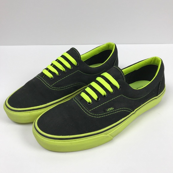 neon green and black vans